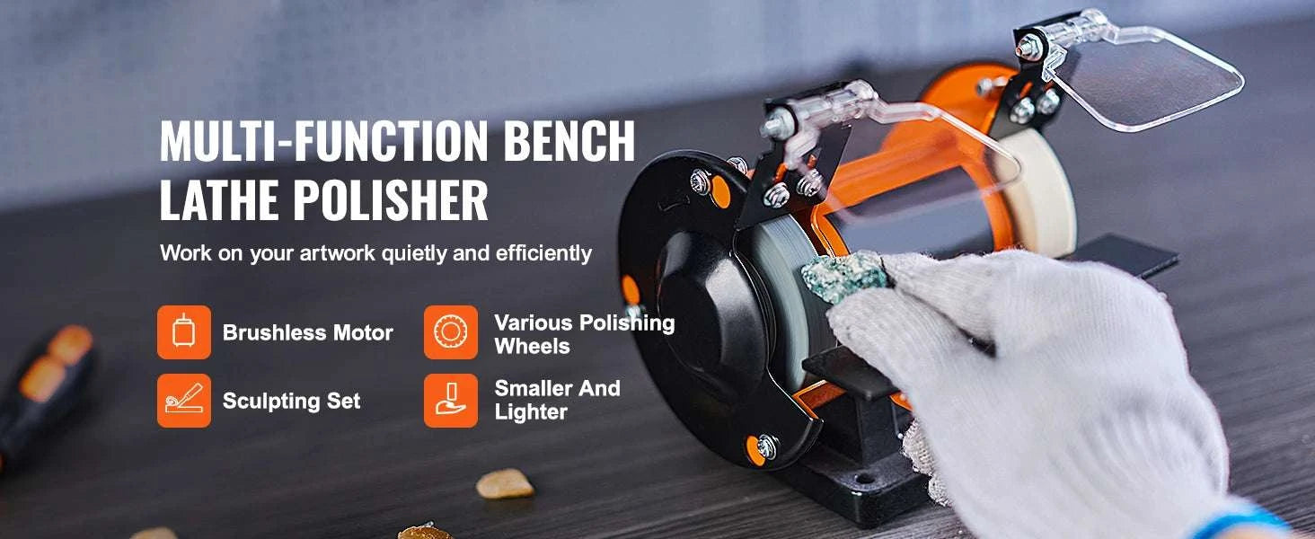 Mini Bench Polisher with Adjustable Speed for Jewelry & Gemstones-1.8kg 3590RPM / United States