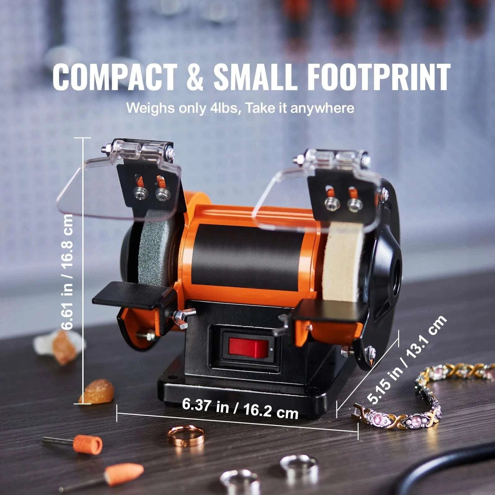 Mini Bench Polisher with Adjustable Speed for Jewelry & Gemstones-1.8kg 3590RPM / United States