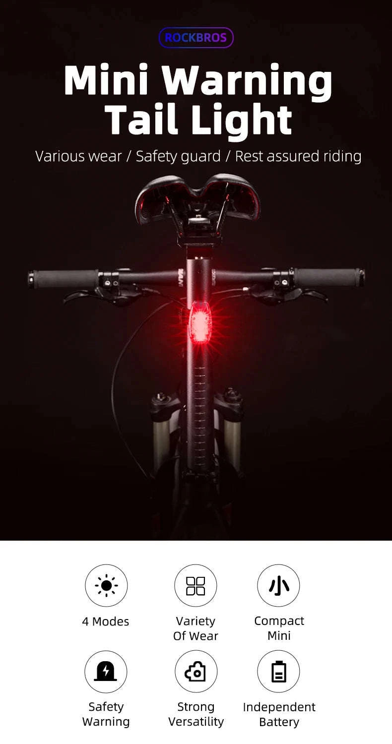 Mini Bike Tail Light IPX5 Waterproof Rear Safety Light-ZPWD-1