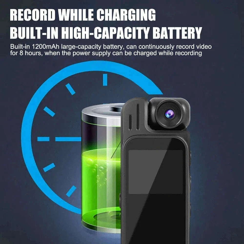 Mini Body Camera 1080P HD with Night Vision & 180° Lens-black / Without TF Card