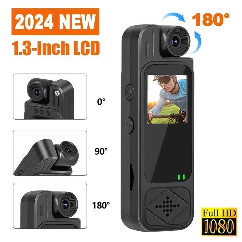 Mini Body Camera 1080P HD with Night Vision & 180° Lens-black / Without TF Card