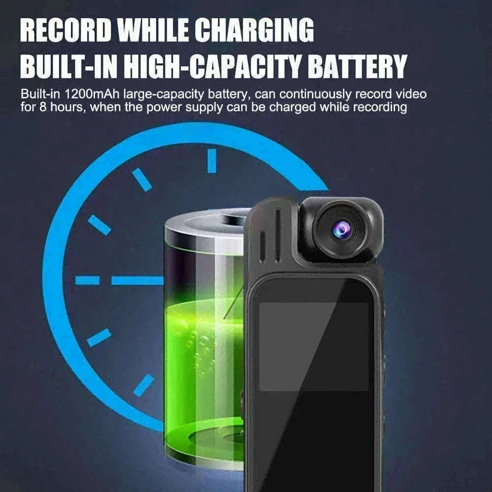 Mini Body Camera 1080P HD with Night Vision & 180° Lens-black / Without TF Card
