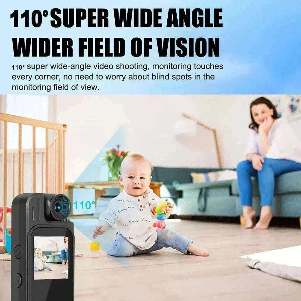 Mini Body Camera 1080P HD with Night Vision & 180° Lens-black / Without TF Card
