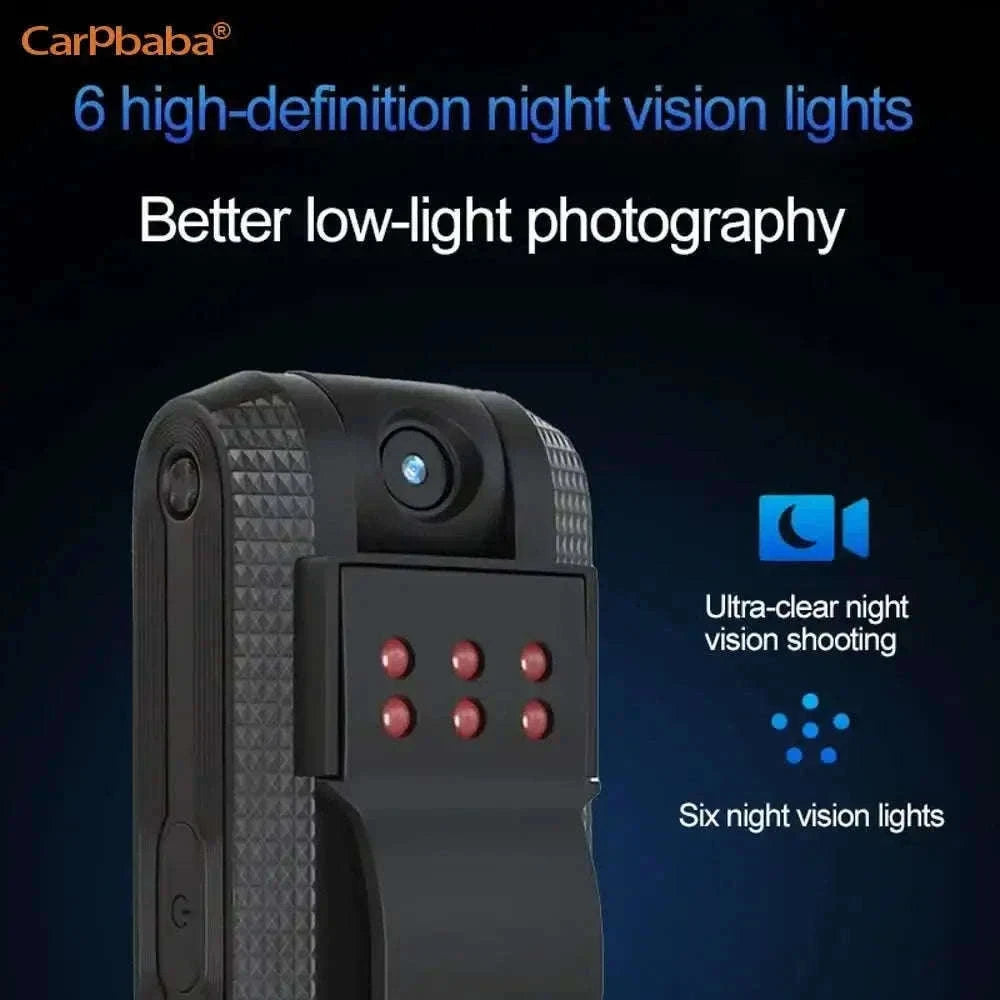 Mini Body Camera 1080P HD with Night Vision & 180° Rotating Lens-Black