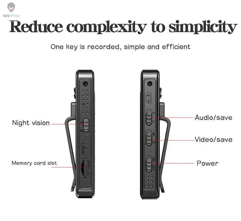 Mini Body Camera – Portable 1080P Recorder for Clear, Reliable Footage-black / Without TF Card