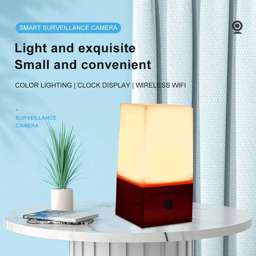 Mini Camera Light WiFi Security LED Desk Lamp with Night Vision-Black / only camera