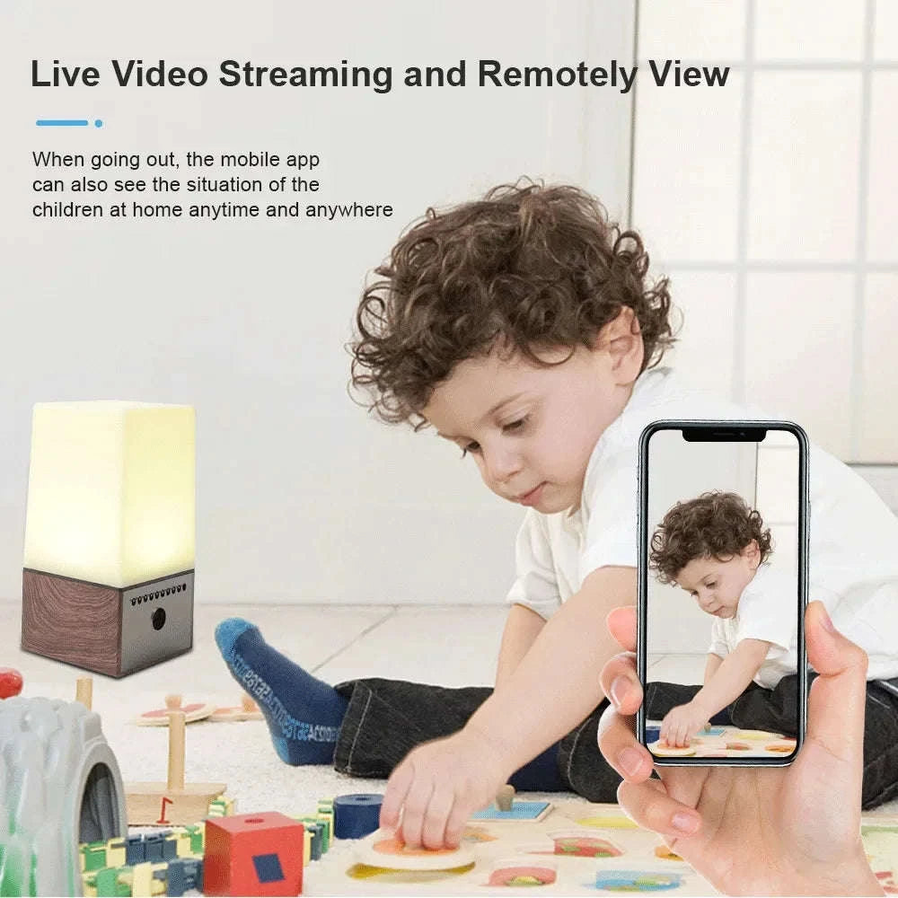 Mini Camera Light WiFi Security LED Desk Lamp with Night Vision-Black / only camera