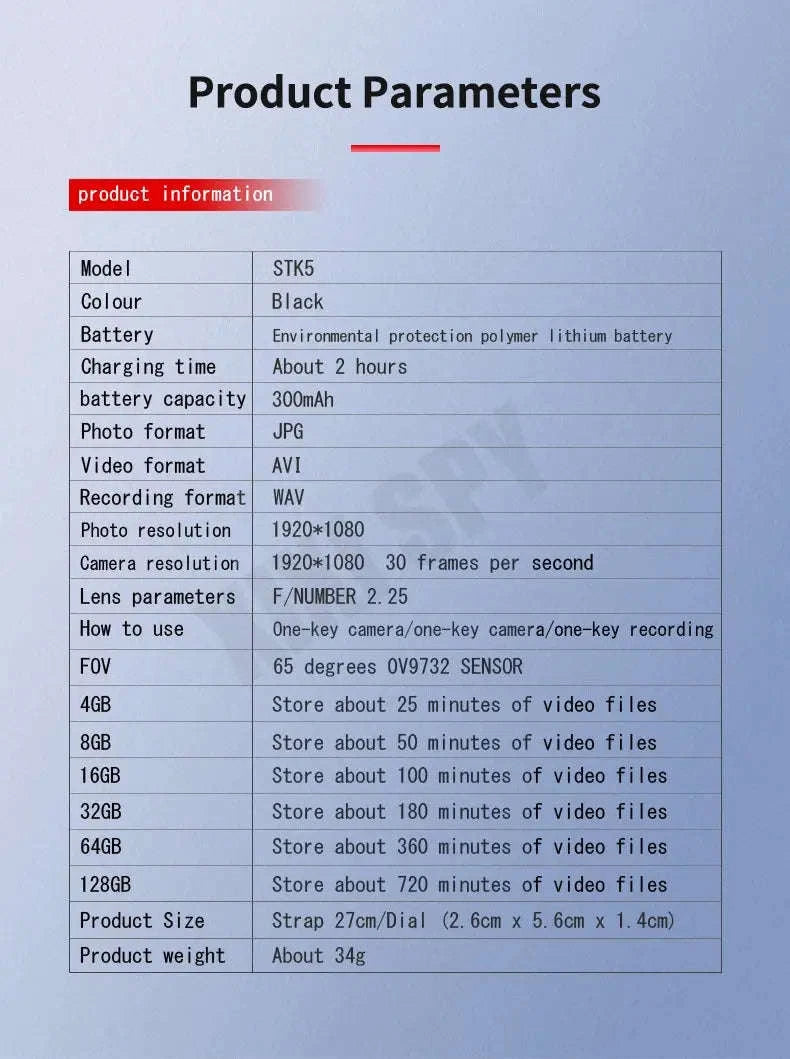 Mini Camera Watch – 1080P HD Recording with Discreet Wearable Design-With otg adapter / 64GB / CHINA