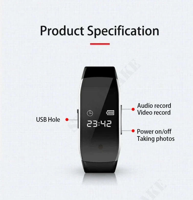 Mini Camera Watch 1080P HD Video & Voice Recorder-With otg adapter / 16GB