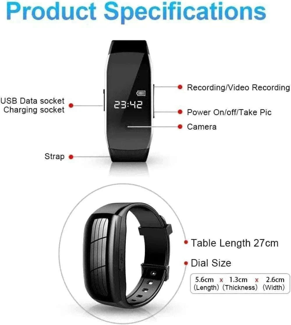 Mini Camera Wristwatch 1080P HD with 4GB Memory Discreet Design-black / 8GB / China Mainland