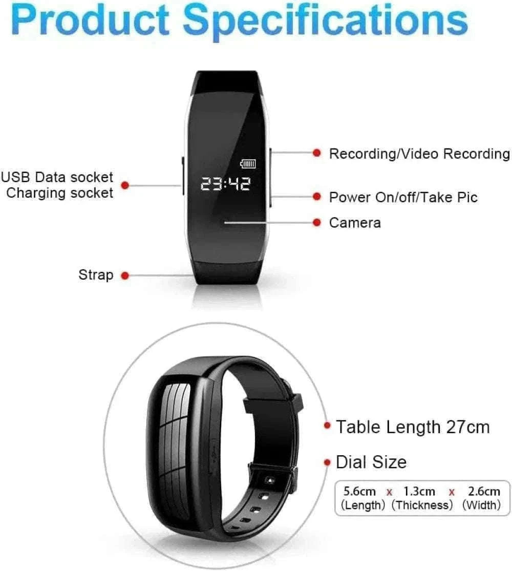 Mini Camera Wristwatch 1080P HD with 4GB Memory Discreet Design-black / 8GB / China Mainland
