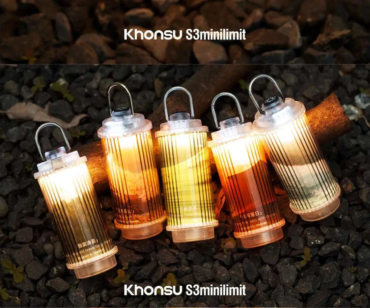 Mini Camping Lamp USB Rechargeable Tent Lantern 2000mAh-Transparent