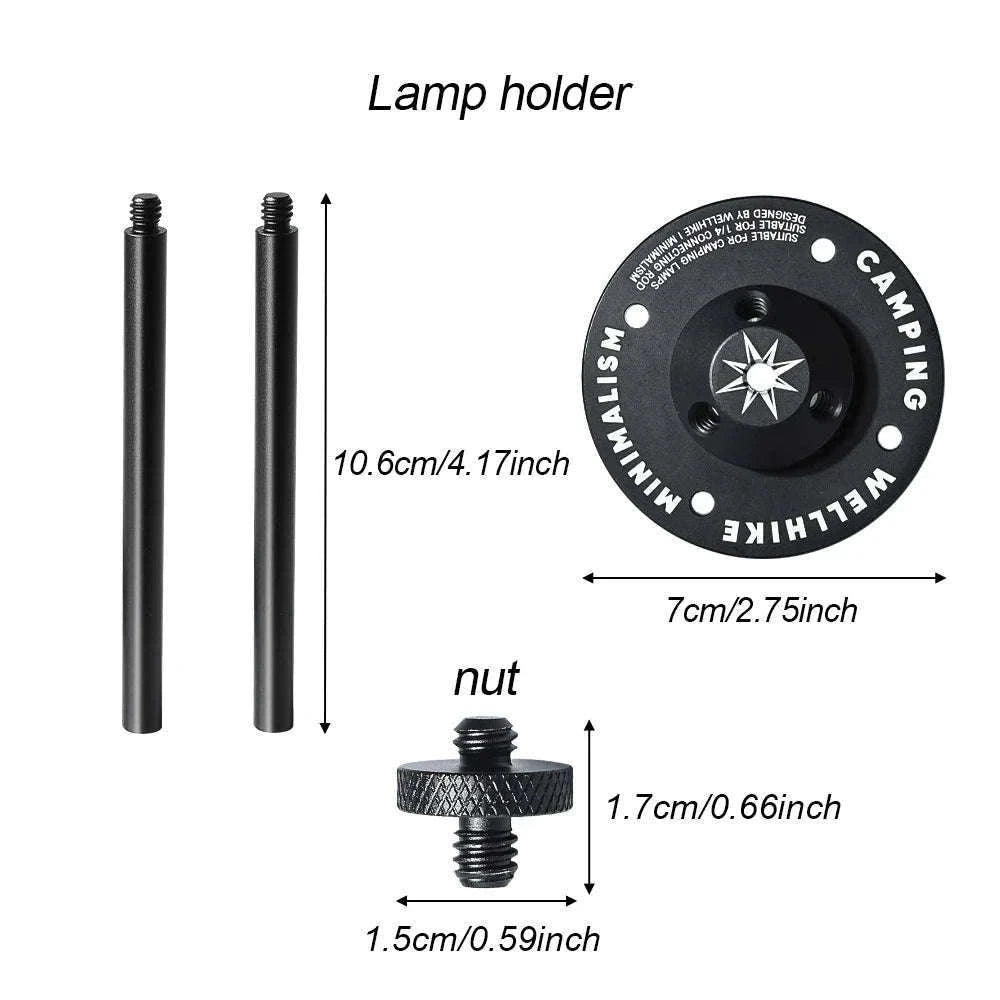 Mini Camping Lamp USB Rechargeable Tent Lantern 2000mAh-Transparent