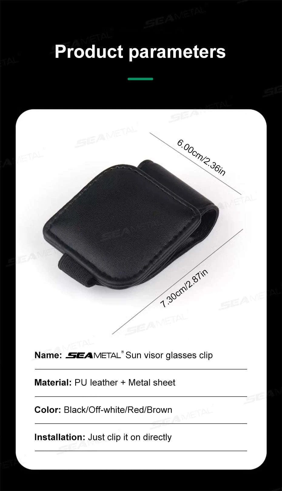 Mini Car Glasses Holder Magnetic Sun Visor Clip-WHITE