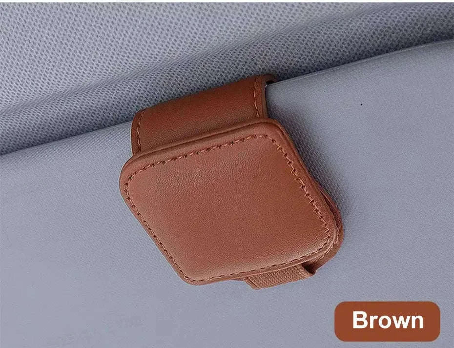 Mini Car Glasses Holder Magnetic Sun Visor Clip-WHITE