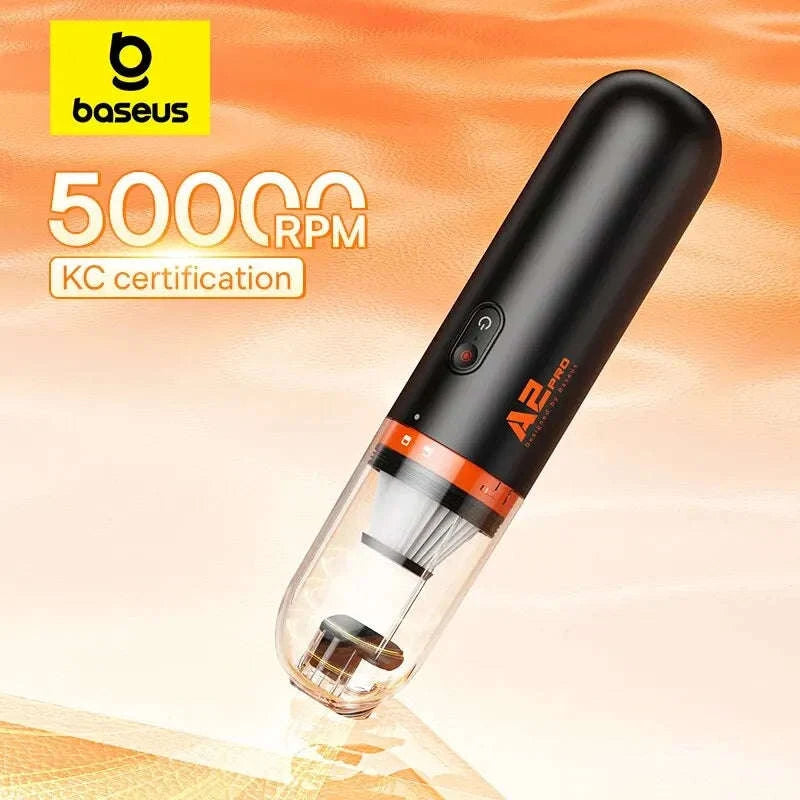 Mini Car Vacuum Cleaner 6000Pa Handheld 2-in-1 Vacuum & Blower-Black
