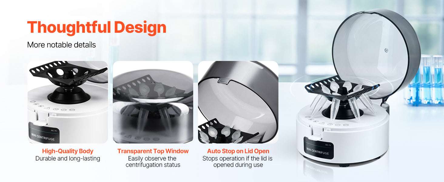 Mini Centrifuge 7000rpm 3013xg with 2-in-1 Rotor for Lab Tubes-2ml 110V / United States