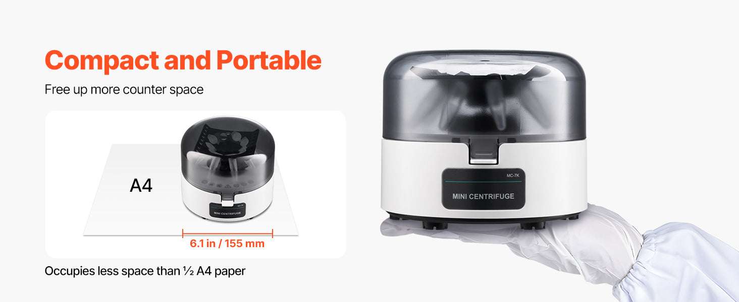 Mini Centrifuge 7000rpm 3013xg with 2-in-1 Rotor for Lab Tubes-2ml 110V / United States