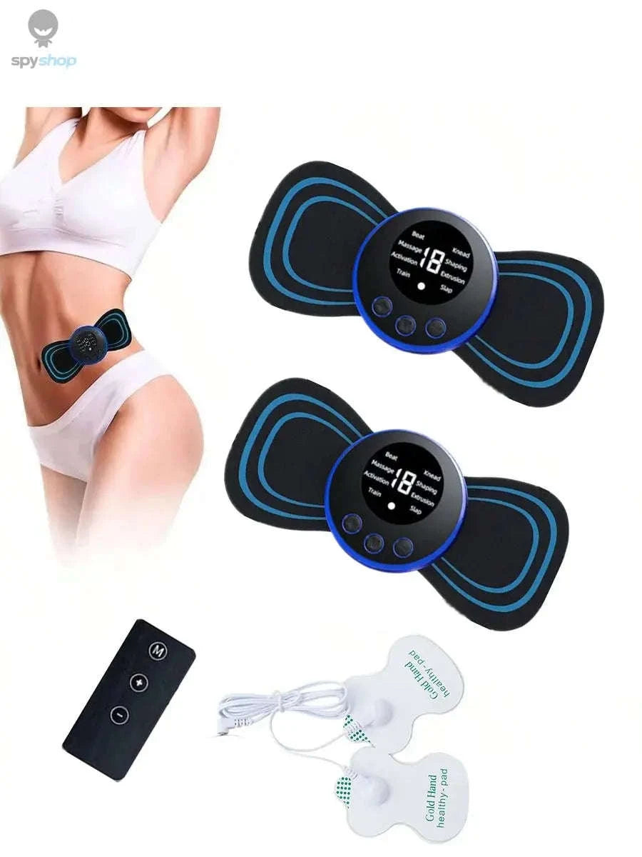 Mini Cervical Spine Patch Massager – Portable Multi‑Mode Relief with Remote Control-Black 1set