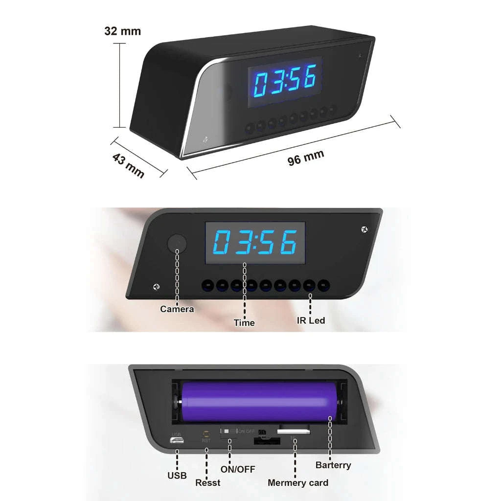 Mini Clock Camera – Discreet 1080P Full HD Cam-Mini Camera / Add 128G card