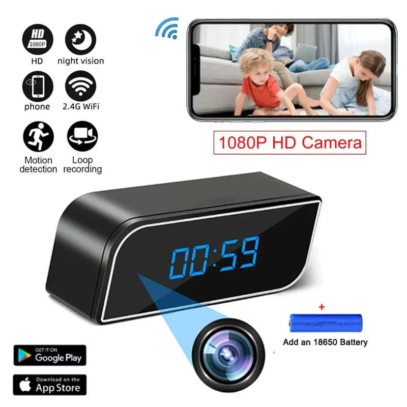 Mini Clock Camera – Discreet 1080P Full HD Cam-Mini Camera / Add 128G card