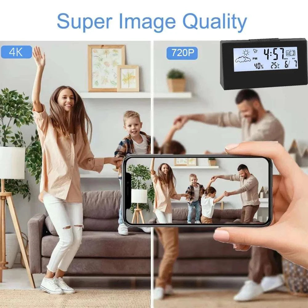 Mini Clock Camera with WiFi Remote View & Motion Detection-Clock camera / Add 128GB SD card / China Mainland
