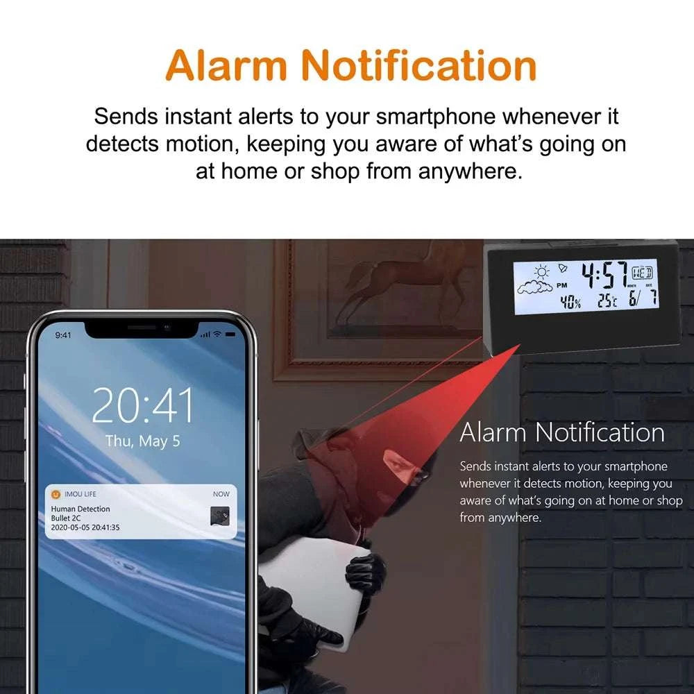 Mini Clock Camera with WiFi Remote View & Motion Detection-Clock camera / Add 128GB SD card / China Mainland