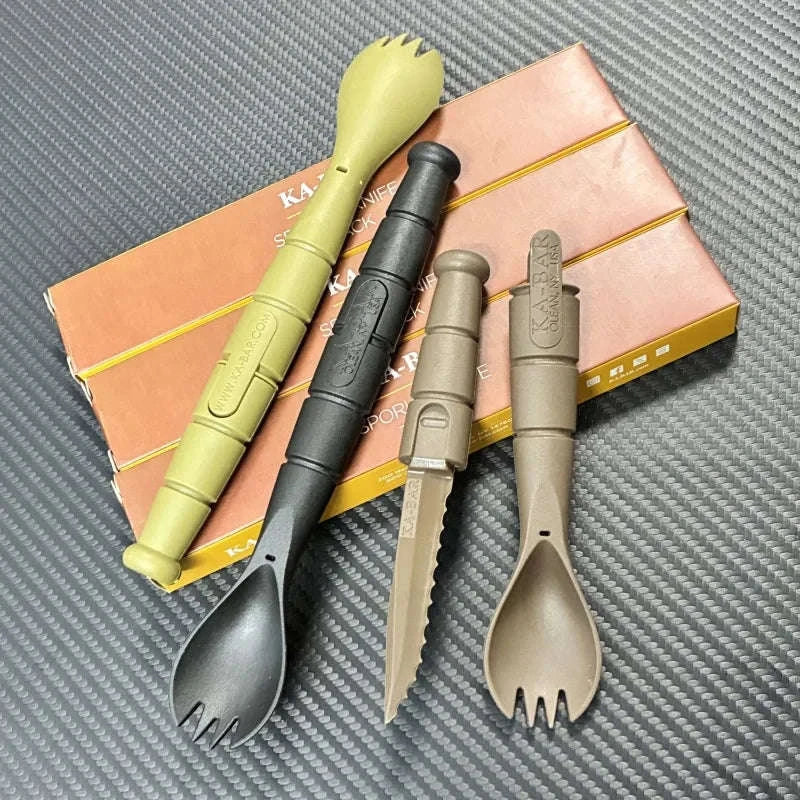 Mini Cutlery Set Foldable Fork Spoon Knife Combo-United States / Dark Khaki