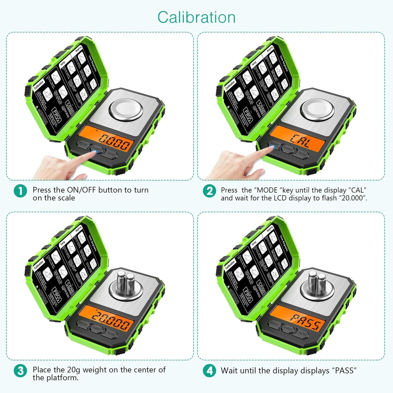Mini Digital Precision Scale 0.001g Accuracy Pocket Weighing Tool-A1-0.001g 50g-Green / China Mainland