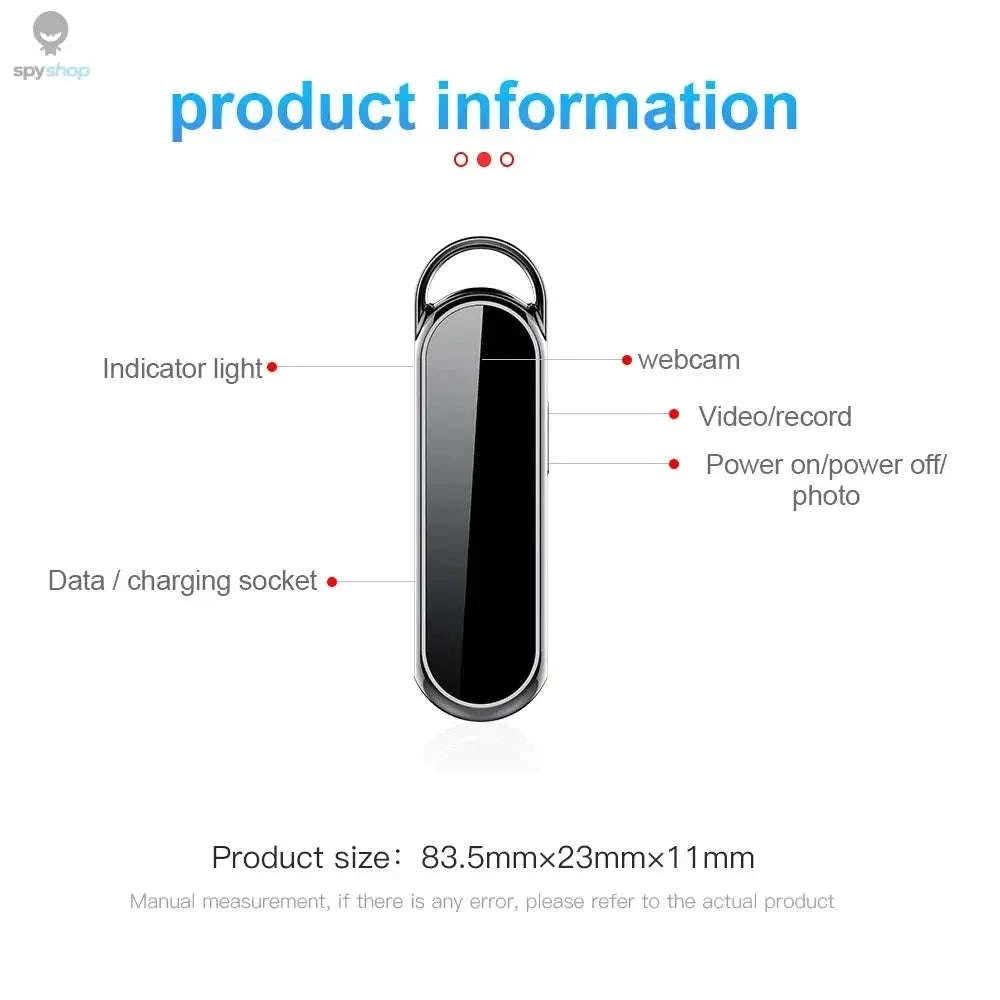 Mini Digital Recorder – 1080P Video, Clear Audio, Discreet Wearable Design-128GB