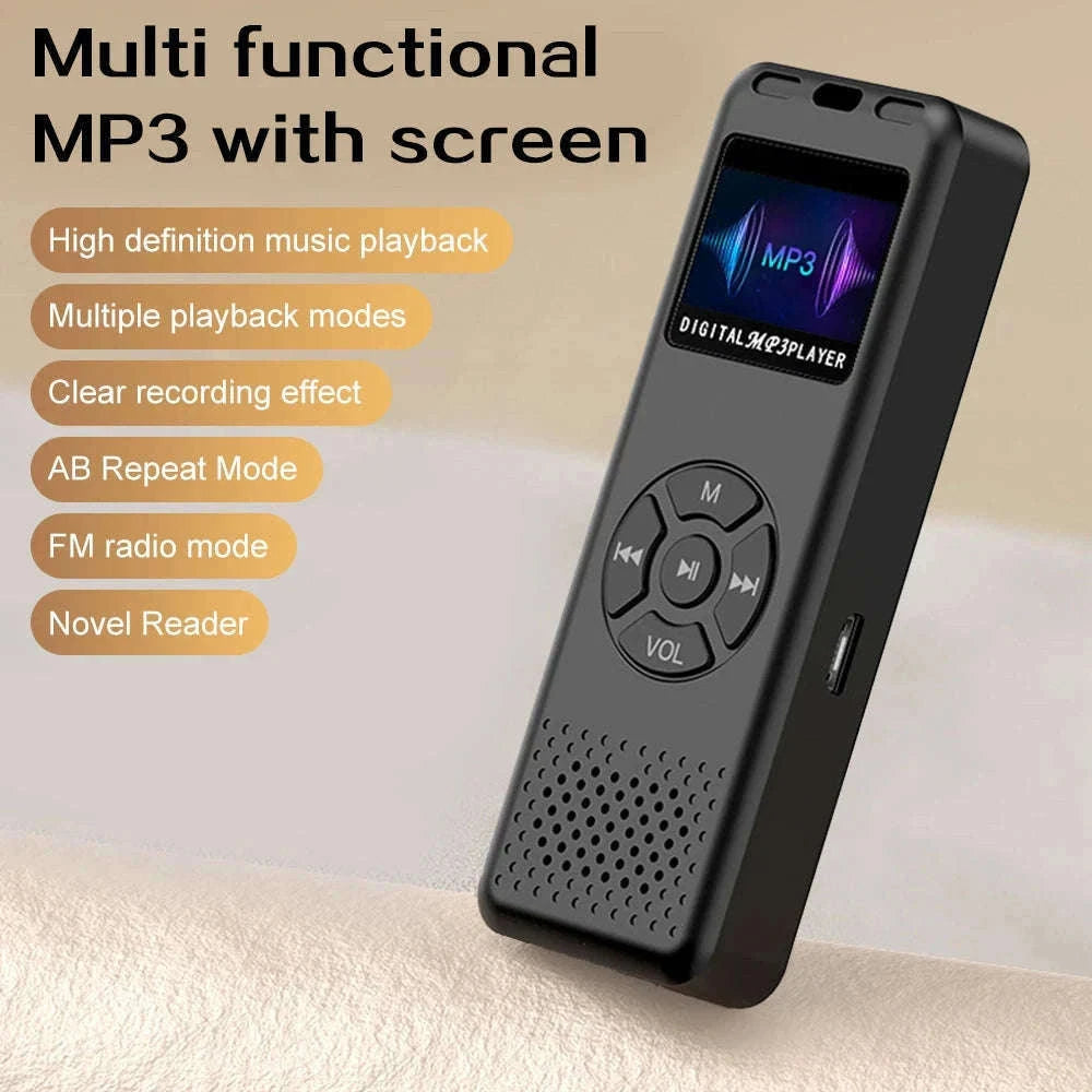 Mini Digital Voice Recorder with MP3 and FM Functions-black