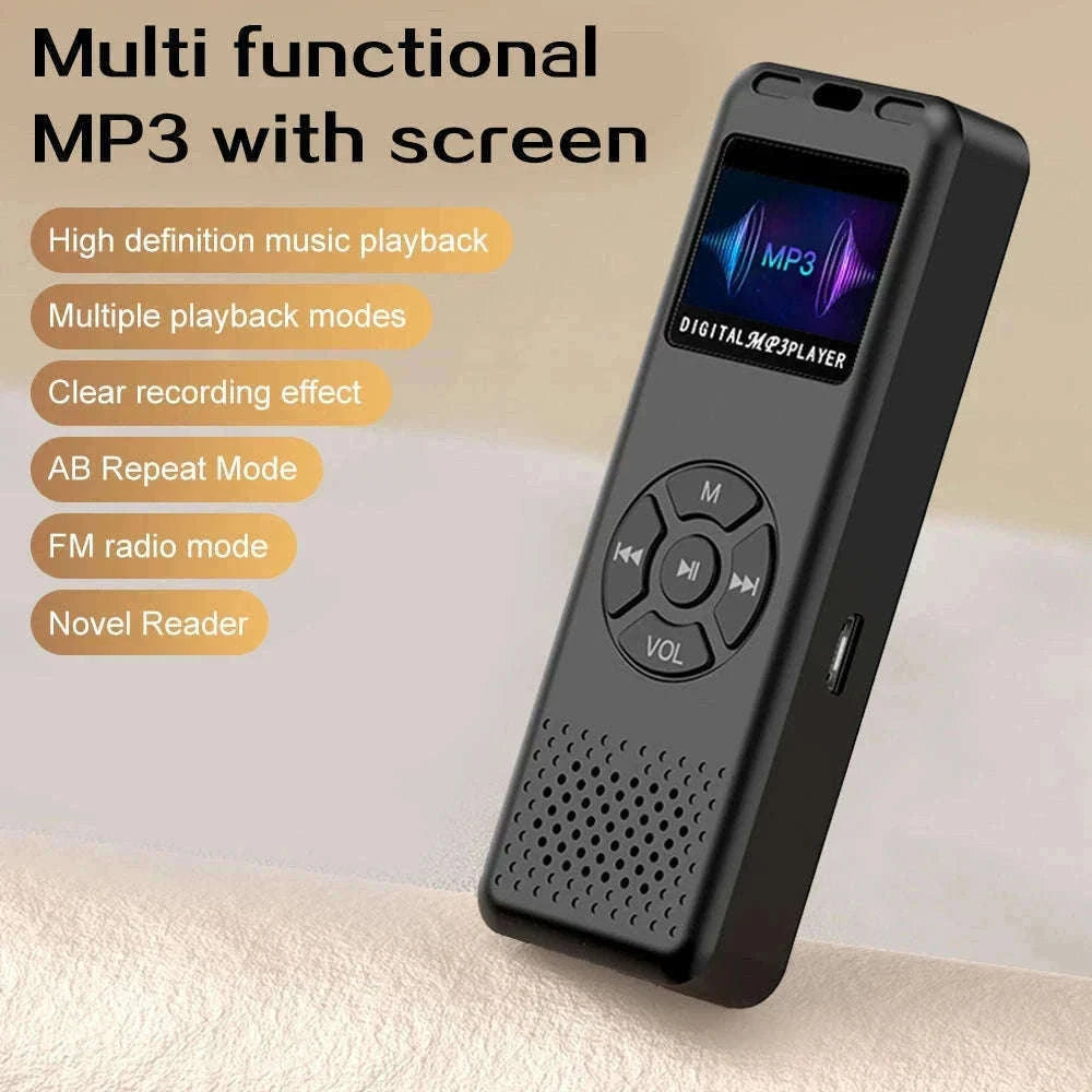 Mini Digital Voice Recorder with MP3 and FM Functions-black
