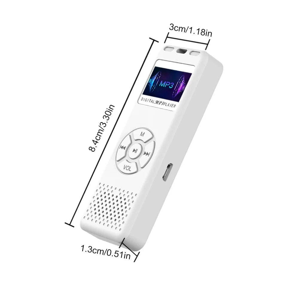 Mini Digital Voice Recorder with MP3 & FM Functions-WHITE