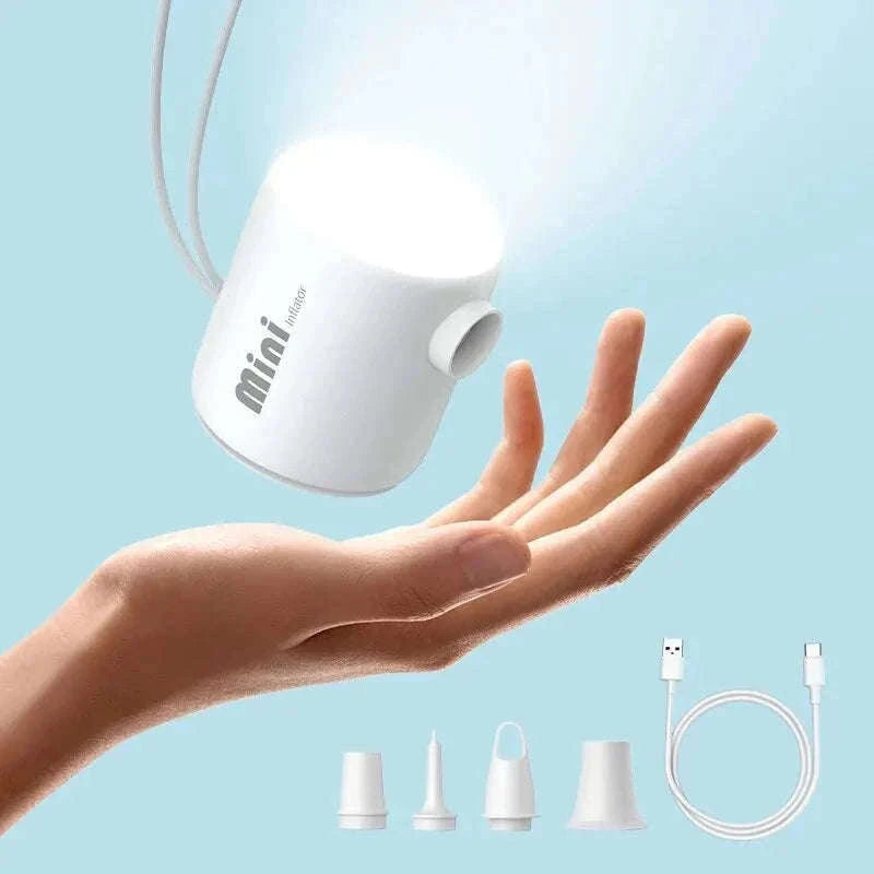 Mini Electric Air Pump Portable Inflator for Mattresses & Pool Gear-White
