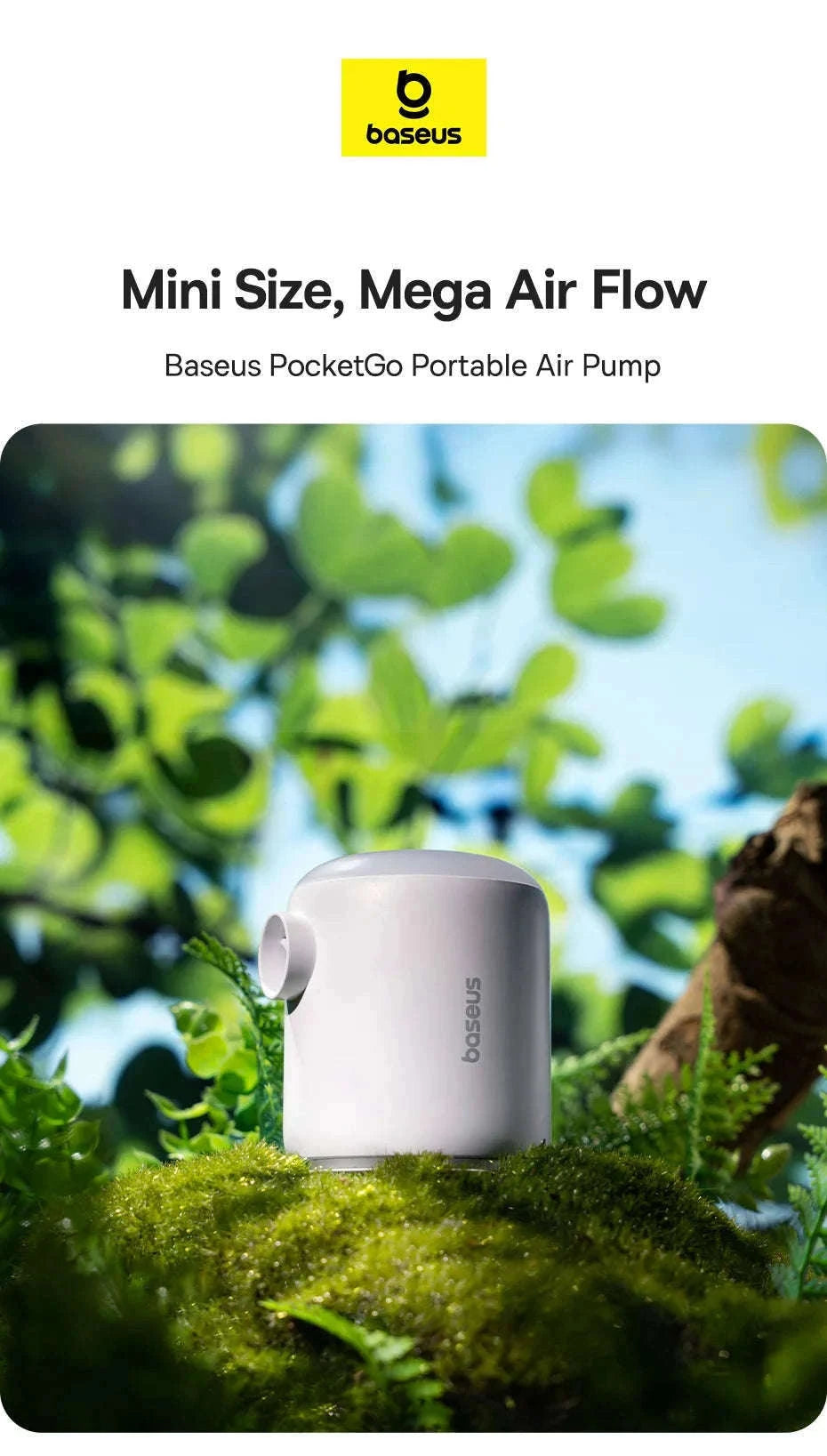 Mini Electric Air Pump Portable Inflator for Mattresses & Pool Gear-White