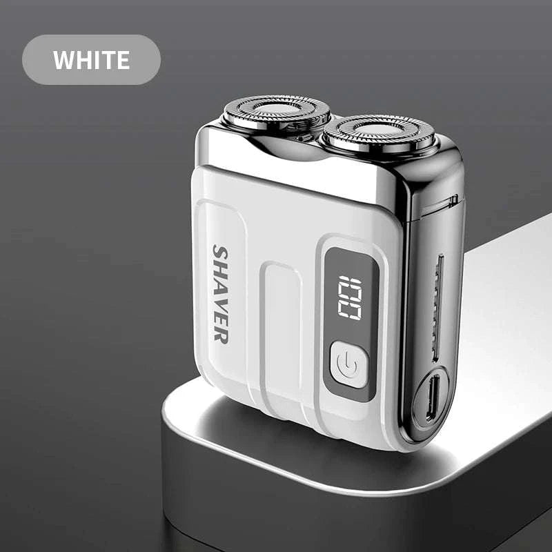 Mini Electric Shaver with Dual Blades & Digital Display-blue and blade / China Mainland