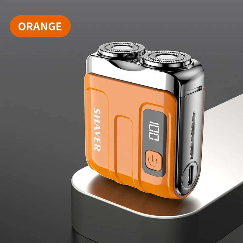 Mini Electric Shaver with Dual Blades & Digital Display-blue and blade / China Mainland