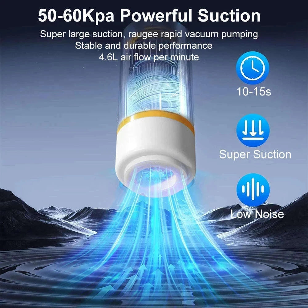 Mini Electric Vacuum Pump for Food Storage Bags – Rechargeable-White