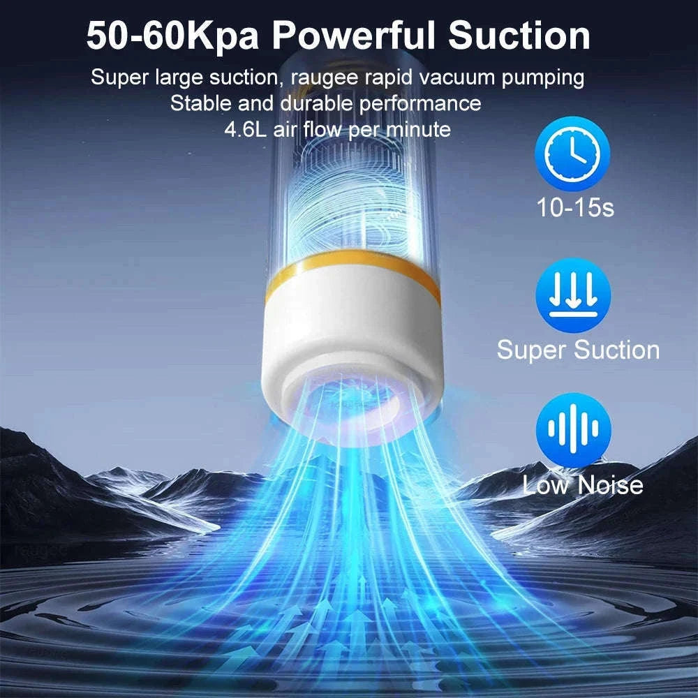 Mini Electric Vacuum Pump for Food Storage Bags – Rechargeable-White