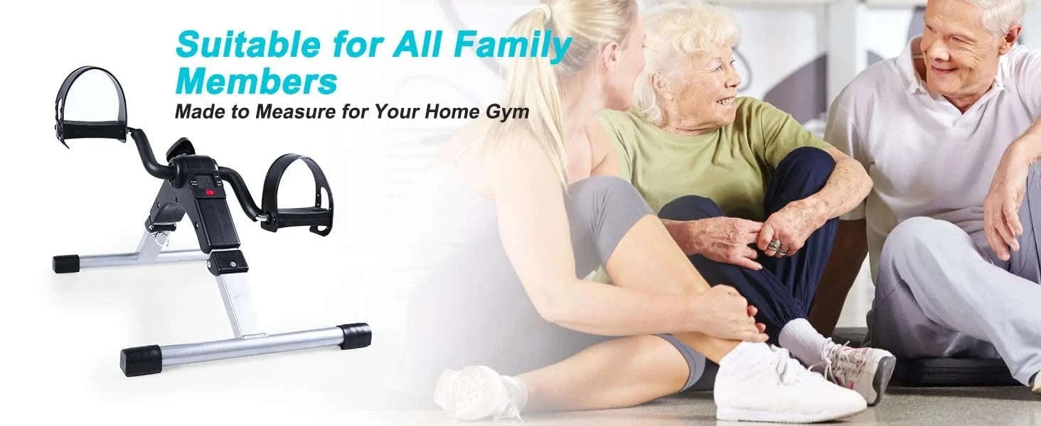 Mini Exercise Bike with LCD Screen for Arm & Leg Training-Black and silver / GERMANY