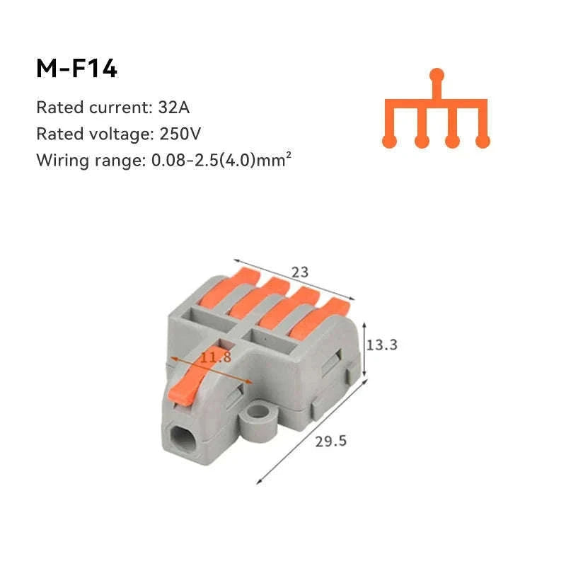 Mini Fast Wiring Cable Connectors for Clean, Secure Joins-M-F15 / 10 PCS