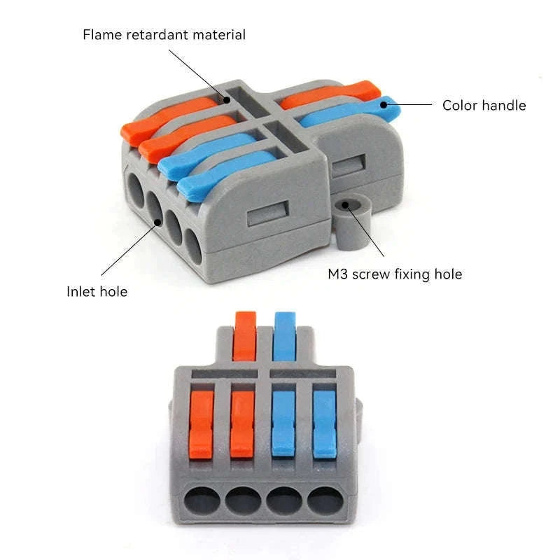 Mini Fast Wiring Cable Connectors for Clean, Secure Joins-M-F15 / 10 PCS