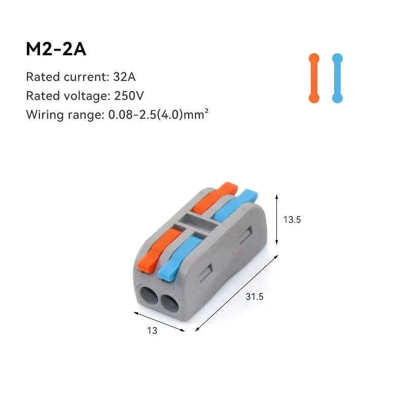 Mini Fast Wiring Cable Connectors for Clean, Secure Joins-M-F15 / 10 PCS