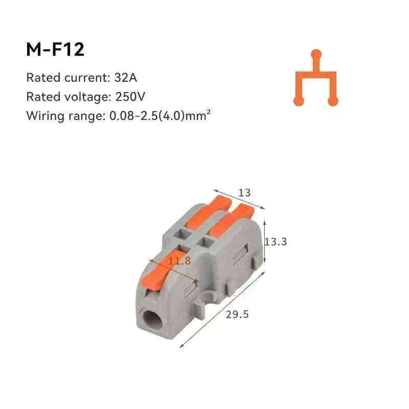 Mini Fast Wiring Cable Connectors for Clean, Secure Joins-M-F15 / 10 PCS