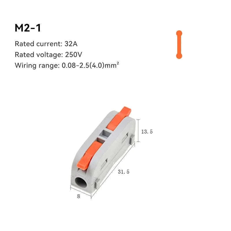 Mini Fast Wiring Cable Connectors for Clean, Secure Joins-M-F15 / 10 PCS
