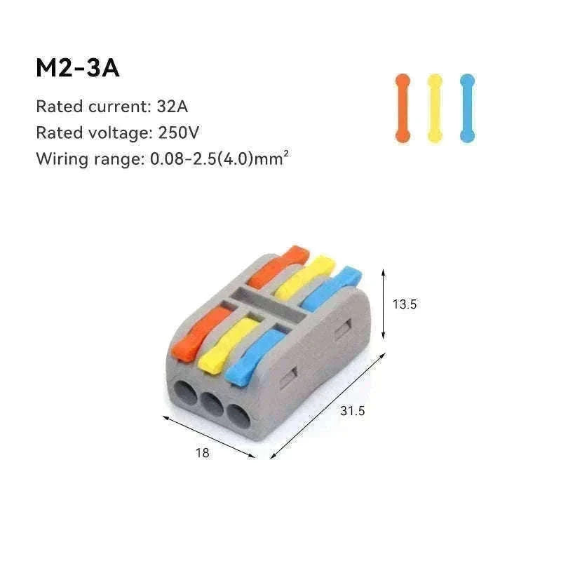 Mini Fast Wiring Cable Connectors for Clean, Secure Joins-M-F15 / 10 PCS