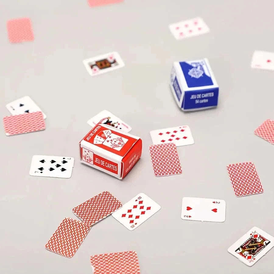 Mini Fingertip Playing Card Deck for Travel and Quick Games-White