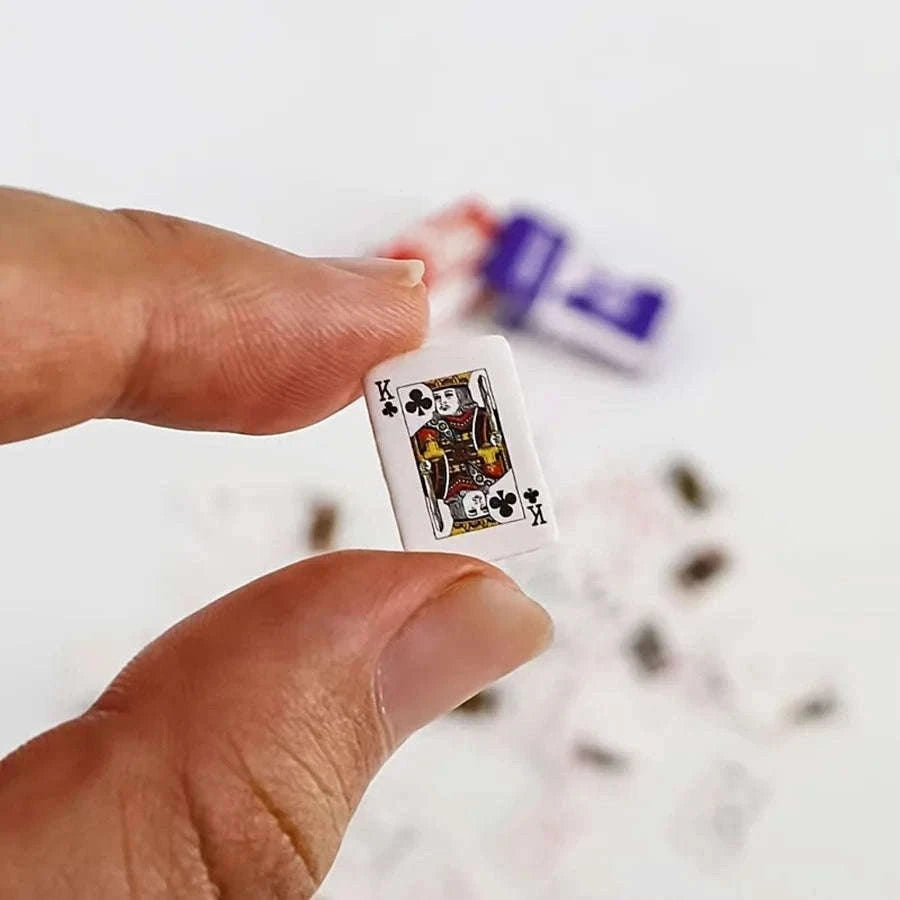 Mini Fingertip Playing Card Deck for Travel and Quick Games-White