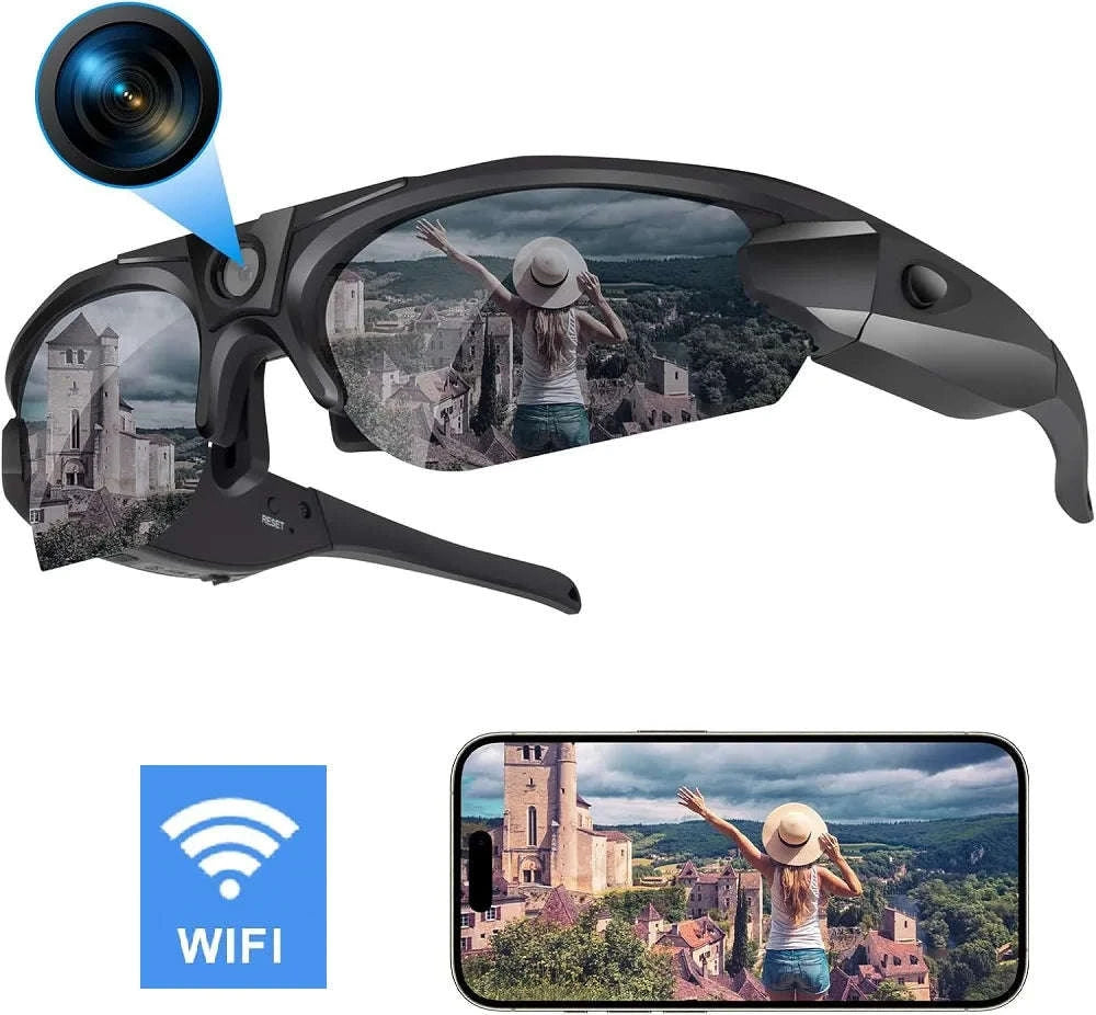 Mini FPV WiFi Smart Glasses Action Camera-VG35 with 128GB