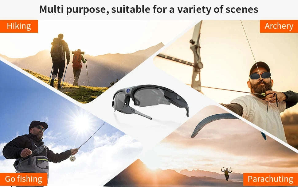 Mini FPV WiFi Smart Glasses Action Camera-VG35 with 128GB